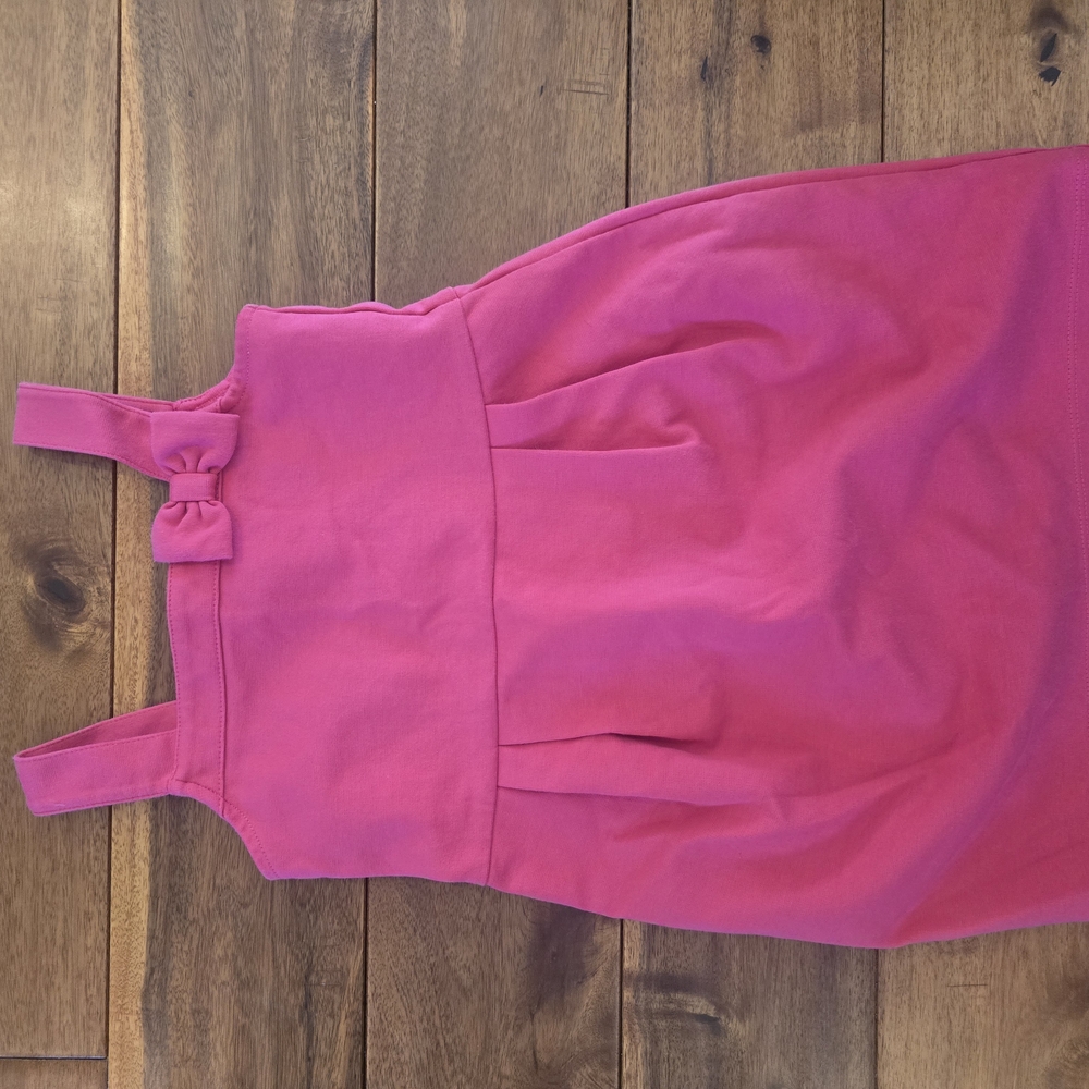 Pink Sleeveless Dress with Bow Detail